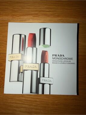 Prada Monochrome Weightless Lipcolors - 4 Sample Colors & Brush - New in Package
